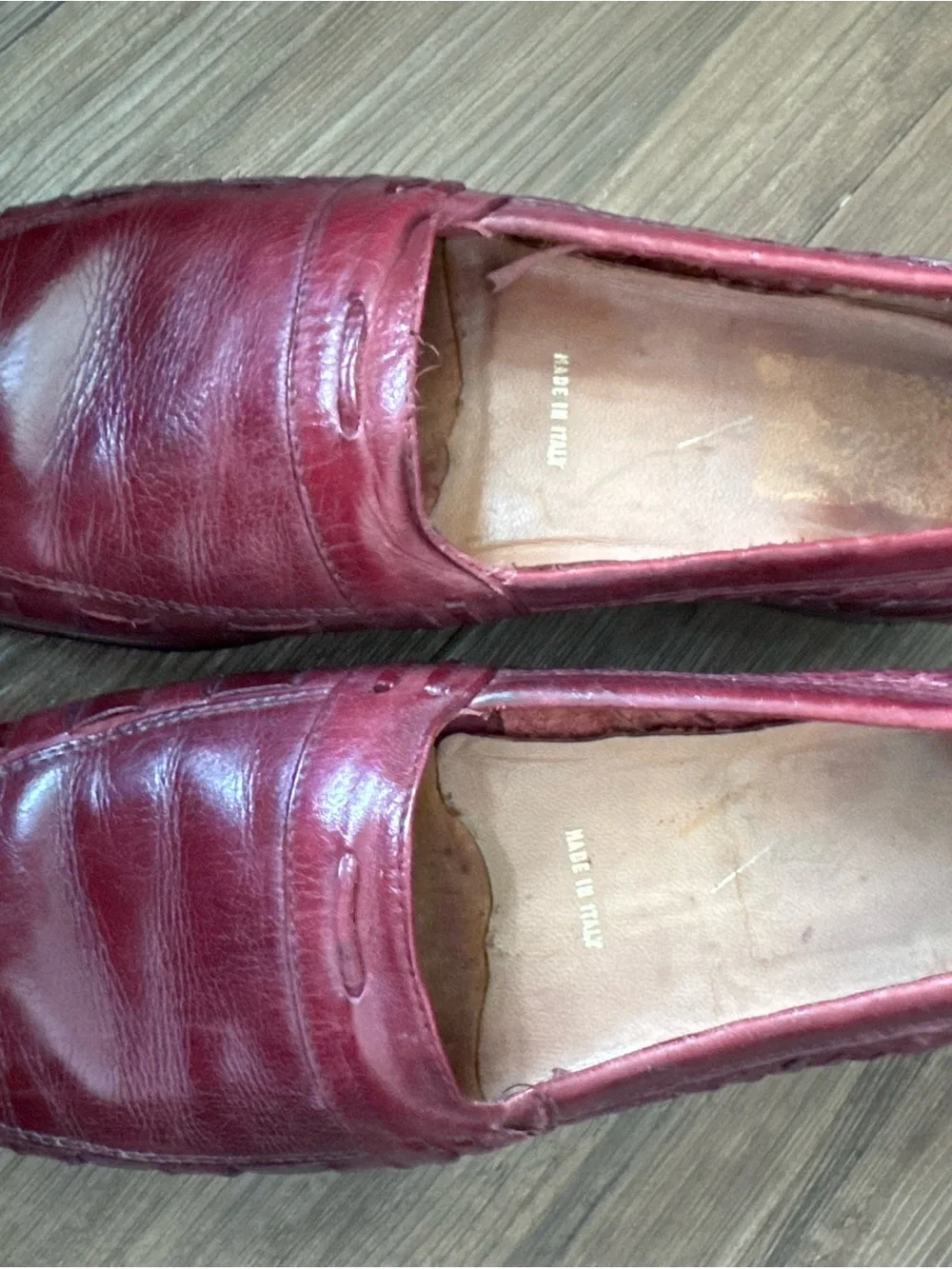 Vintage Men's Bill Blass Burgundy Leather Slip-On Loafers